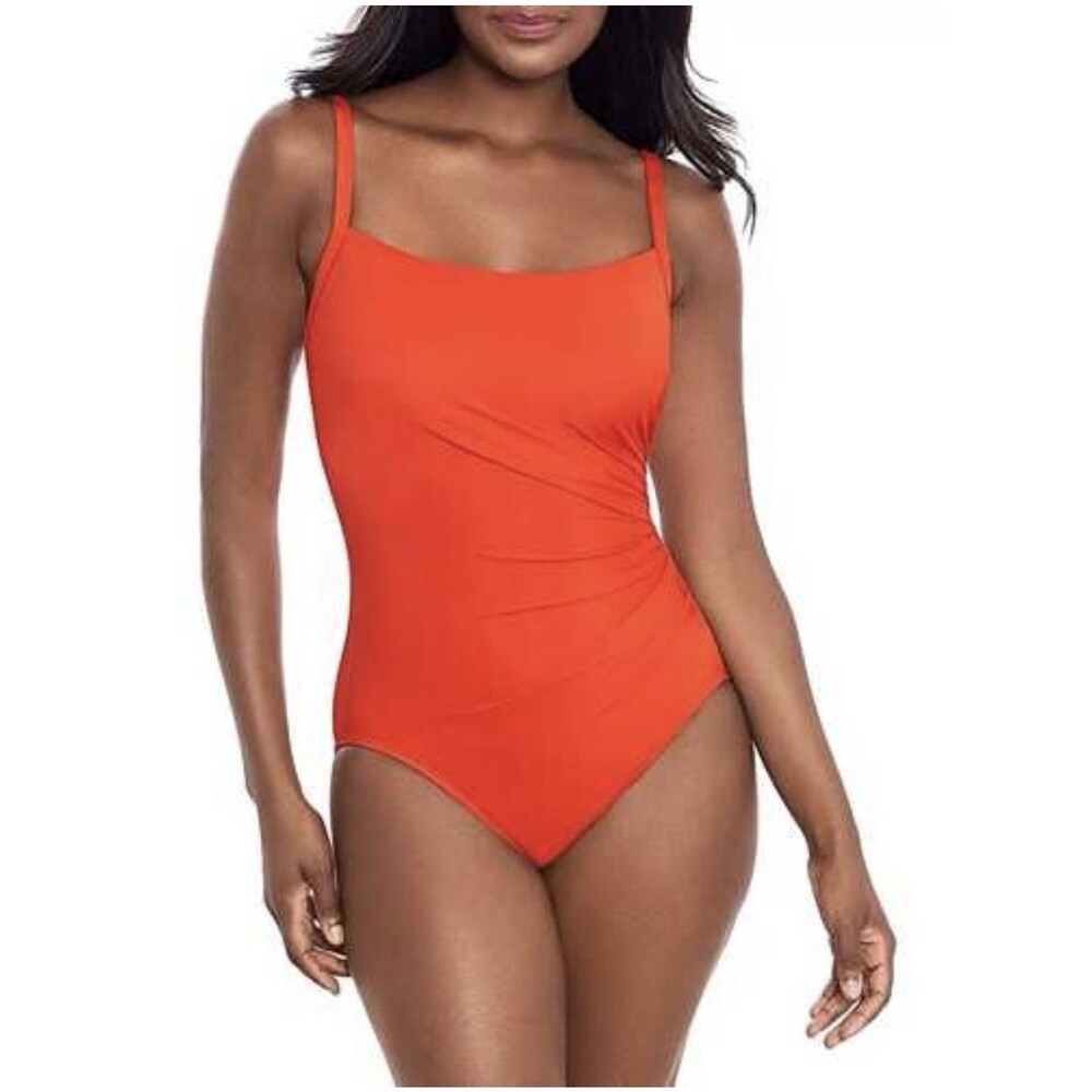 La Blanca Standard Island One Piece Swimsuit Tangelo Sz 10/ 12 Resort wear NWOT